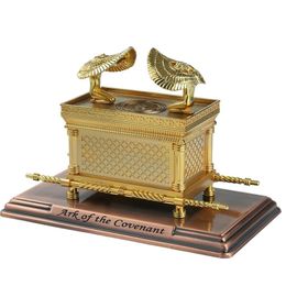 Decorative Objects Figurines The Ark Of The Covenant Replica Statue Gold Plated With Ark Contents Aaron Rod Home Living Room Metal Crafts Ornaments 230629