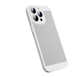 Luxury Designer phone case New 14pro Cooling Phone Case iPhone 13 Ultra Thin Mesh Case PC Suitable for 12 Creative Anti Drop Hard Case