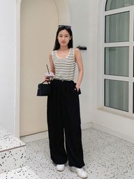Women's Pants Large Pocket Cargo High Waist Loose Straight Trousers Leggings Casual Size Mop Summer