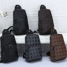 Men Handbag Crossbody Shoulder bags satchels messenger bags black grid designer Purse Mobile phone storage mens chest bag Man handbags With box