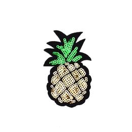 10PCS Pineapple Sequined Patches for Clothing Iron on Transfer Applique Fruit Patch for Bags Jeans DIY Sew on Embroidery Sequins198C