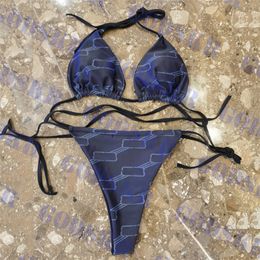 Bayan Bikini Set Tasarımcı Mektup Baskılı Mayo Seksi Sütyen Bayanlar Halter Mayo Açık Yaz Mayo