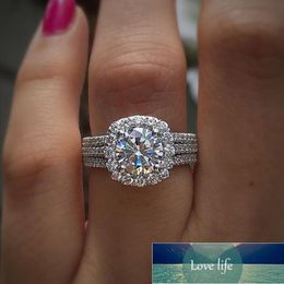 New Fashion Ring Full Rhinestone Zircon Copper Jewelry Wedding Rings All-match