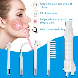 Face Care Devices 4 In 1 High Frequency Electrode Wand Electrotherapy Glass Tube Clearner Acne Spot Remover Skin Care Beauty Devices 230629