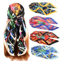 Scarves Luxury Scarf For Women Silk Fashion Ladies Bohemian Printed Satin Wrap Shawls Femme Elegant Foulard Square 90 90cm