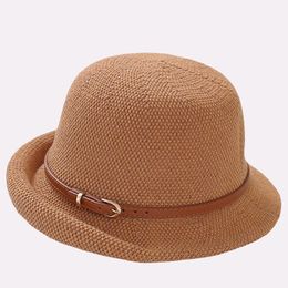 Breathable knitted dome bucket hat women spring summer fashion fisherman hat temperament sun protection basin caps for ladies