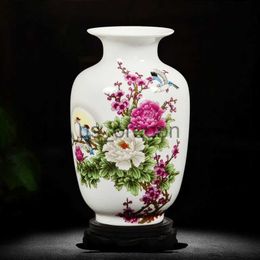Vases Jingdezhen Ceramic Vases Pottery Decoration Living Room Flower Arrangement Modern Home Simple TV Cabinet Ceramic Gift x0630