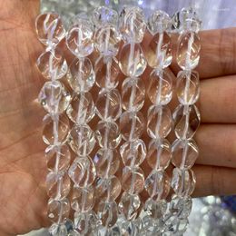 Loose Gemstones Natural Clear Quartz Beads 15'' Rock Crystal Twist Olive DIY For Jewelry Making Bracelets Necklace