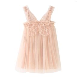 Girl Dresses Baby Skirt Sleeveless Skin Friendly Mesh Design Girls Dress Wedding Accessories Princess Birthday Party Beach 1-6Y Gift