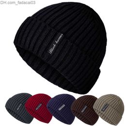 Beanie/Skull Caps BeanieSkull Caps Unisex Letter Warm Winter Hats Stylish Add Fur Lined Soft Beanie Cap Thick Knitted For Men Women Drop 221110 Z230630