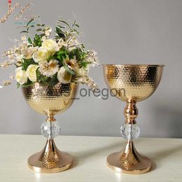 Vases IMUWEN Gold Vase Metal Tabletop Flower Road Lead Wedding Table Centerpiece Flowers Vases For Home Party Decoration x0630