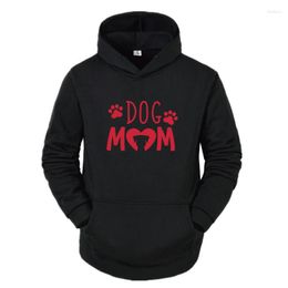 Women's Hoodies Fashion Dog Mom Print Women Cotton Casual Funny Hoodie Gift For Lady Vintage Girl Top Hooded Sweatshirt