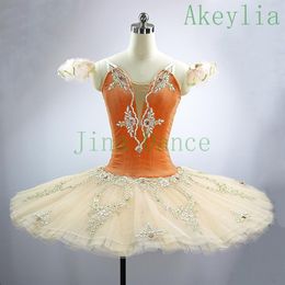 Peach orange Tutu pancake Nutcracker Christmas Tutu for Girls Performance Tutus Classical Ballet Stage Costume Professional Ballet206S