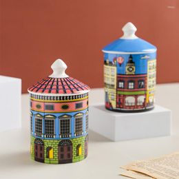 Candle Holders Italian Style Holder Candlestick Retro Castle Building Decoration Cup Jewelry Storage Jar Bin Box