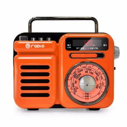 Radio Wireless Bluetooth Speaker Mini Retro Nostalgic Gift Subwoofer Small Sound Radio Emergency Solar Hand Crank Radio Weather Radio