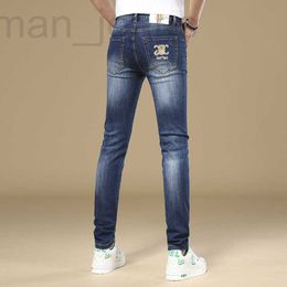 Herren Jeans Designer Frühjahr Neue Abzeichen Europäische Modemarke Slim-fit Hosen Elastische Hosen WGBG