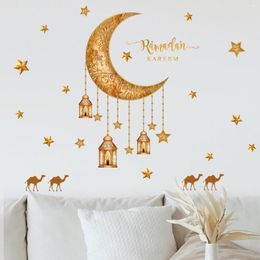 Party Decoration Ramadan Wall Stickers Moon Star Lantern DIY Decal Decorations For Home 2023 Islamic Muslim Eid Mubarak Decor