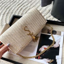 Designer Women'S Shoulder Bag Classic Woven Envelope Bag Gold Hardware Metal Buckle Underarm Bag Detachable Shoulder Strap Underarm Bags Crossbody Bags 26x11cm