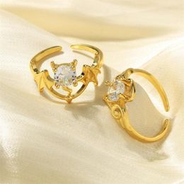 Cluster Rings Fashion Creative Angel And Devil Female Wing For Women Men Open Adjustable Couple Ring Anniversary Party Jewellery Gifts