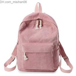 Schultaschen Schultaschen Damen Rucksack Cord Design Rucksäcke für Teenager Mädchen Gestreifter Rucksack Reise Soulder Mochila 220829 Z230630