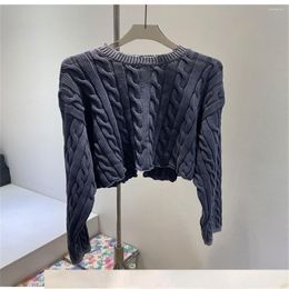 Women's Sweaters High Quality Hair Early Autumn Fashion Gradual Grey Fried Dough Twists Sweater Wear