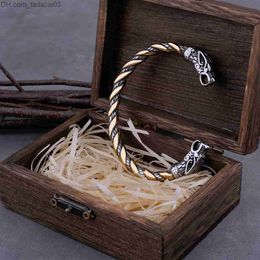 Charm Bracelets Charm Bracelets Stainless Steel Nordic Viking Norse Dragon Bracelet Men Wristband Cuff with Wooden Box 221124 Z230630