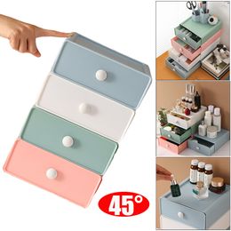 Storage Boxes Bins Ins Stacking Cosmetic Box Office Accessories Pencil Holder Drawer Bathroom Makeup Brushes Jewelry Storage Case Space-saving 230629