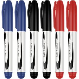 Markers 3/6Pcs/Set Permanent Markers Black/Red/Blue Oil Ink Fine Point Works on Plastic Wood Stone Metal and Glass for Doodling Marking 230629