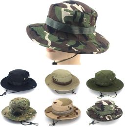 Designer Tactical Bucket Hat Camouflage Jungle Military Cap For Adults Mens Womens Cowboy Adjustable Boonie Hats Fishing Spring Summer