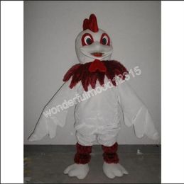 New Adult Character Cute White Rooster Cock Mascot Costume Halloween Christmas Dress Full Body Props Outfit Mascot Costume