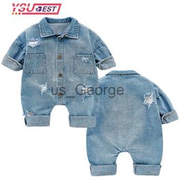 Clothing Sets Newborn Baby Clothes Baby Girl Clothes Outfits Baby Boys Rompers Kid Cotton Flexible Hole Denim Costume Girls Infant Jumpsuit J230630