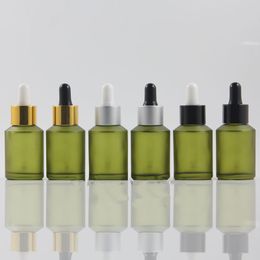 30ml New Empty Green Bottle Glass Essential Oil Liquid Aromatherapy+Dropper Cap Tool Fast Shipping