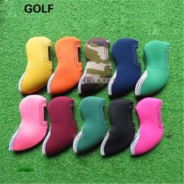 Other Golf Products FGSS563 golf club head covers Iron Putter Protective Head Cover HeadCovers Set Nylon BlackOrange Sports Golf Accessory 230629