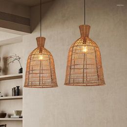 Pendant Lamps Nordic Large Horn Rattan Lights Modern Sabi Wabi Wind Handmade Lamp For Living Room Bedroom Dining Table Chandelier