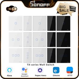 Home Sonoff t0/t1/t2/t3 ue/reino unido/eua 1/2/3gang interruptor de toque de parede inteligente tx todos os interruptores de controle d