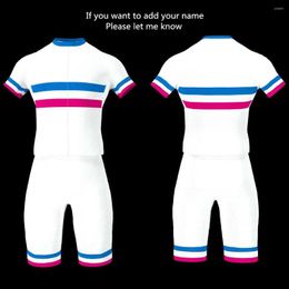 Cycling Shirts Tops Racing Sets Racing Sets 2023 Men's Pro Triathlon Skin Suit Short Sleeve Jumpsuit Race Fit Speed Cycling Clothes Trisuit Road Mtb Summer Set