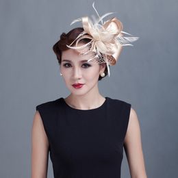 Wide Brim Hats Bucket Women Cocktail Chic Fascinator Hat Church Headpiece Wedding Fashion Headwear Lady Party Formal Hair Accessories 230629