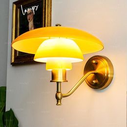 Wall Lamps Modern Orange Light Japanese Bedroom Designer Living Room Background Decorative Sconces Chrome Led Lamp