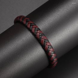 Charm Bracelets Leather Single Layer Braided Bracelet Men And Women Hip Hop Punk Business Casual Festival Party Gift Ornaments