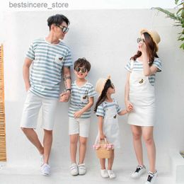 Parent Child Matching Suits for The Whole Family Clothing Father Son Set Clothes Mother Daughter Summer Dress Two Piece Outfits L230522