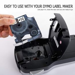 Supplies Fimax 20PK 12mm*5.5m Ribbon Dymo Rhino Label Tapes Black on White 45013 45010 Compatible for Dymo D1 Label Printer LM160 LM280