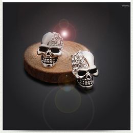 Stud Earrings Gothic Style Skull Inlaid Head Punk Men's And Women's Ear Accessories Personality Exquisite Unique