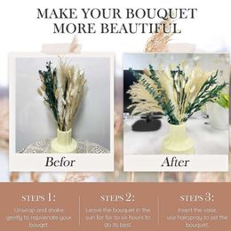 Dried Flowers Grass Bouquet Aesthetic Nordic Home Decor Natural Rabbit Wedding Decoration Party Accessory