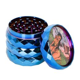 LADY HORNET Diamond Smoking Metal Herb Grinder 4 Layers 63 mm Herbal Smoke Grinders Tobacco Grinders Rainbo