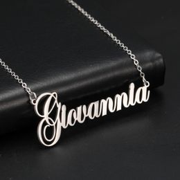 Pendant Necklaces Sipuris Custom Name Necklace Personalised Golden Choker Stainless Steel For Women Man Customised Jewellery Couple Gift 230629