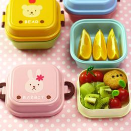 Dinnerware Sets Cartoon Healthy Plastic Lunch Box Microwave Oven Bento Boxes Container Kid Childen Fiambrera Infantil