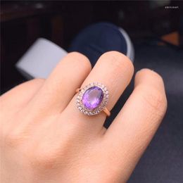 Cluster Rings Engagement Ring 925 Sterling Silver Nature Amethyst Gemstone Stone For Women