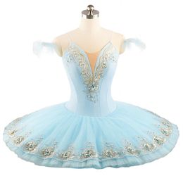 Pale blue ballet tutu for girls professional tutu ballet costume adult classical tutu pancake dress women competition271g