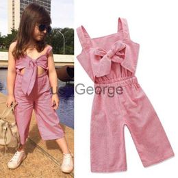 Clothing Sets lioraitiin Infant Toddler Baby Girl Sleeveless Romper Trousers Plaid Jumpsuit Clothes Outfit 16Y J230630