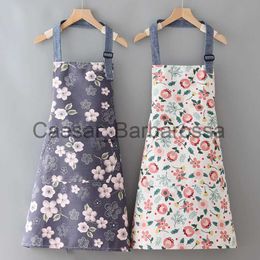Kitchen Apron Pure Cotton Breathable Cooking Home Cute Korean Apron Ladies Canvas Wear Resistant Work Waist Sleeveless x0630